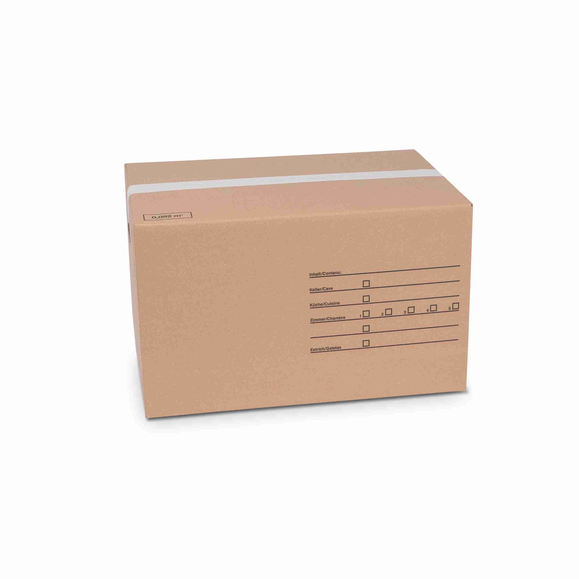 Model Versandbox – 594 × 394 × 350 mm, braun, Grifflöcher, Formularfelder – 1 Stk., ab 50 Stk.