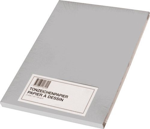 Papyrus Tonzeichenpapier – A2, 130 g/m², silbergrau, matt, 100 Blatt
