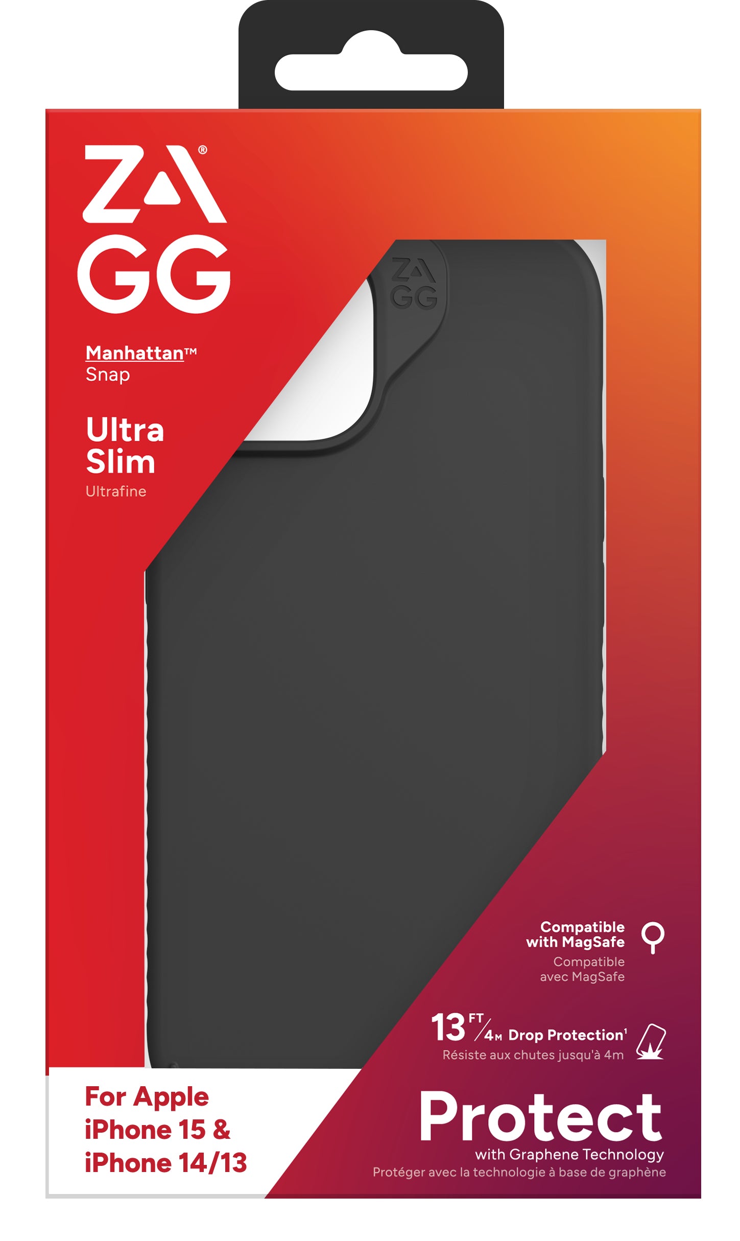 ZAGG Backcover Manhattan Snap – für Apple iPhone 15/14/13 – schwarz