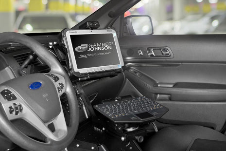 Gamber-Johnson Fahrzeug-Dock für Panasonic Toughpad FZ-G1 – VESA 75, 2× USB-A, HDMI – Schwarz