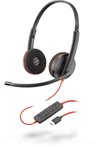 Poly Blackwire C3225 – Duo Headset – USB‑A, In-line Bedienung – Schwarz