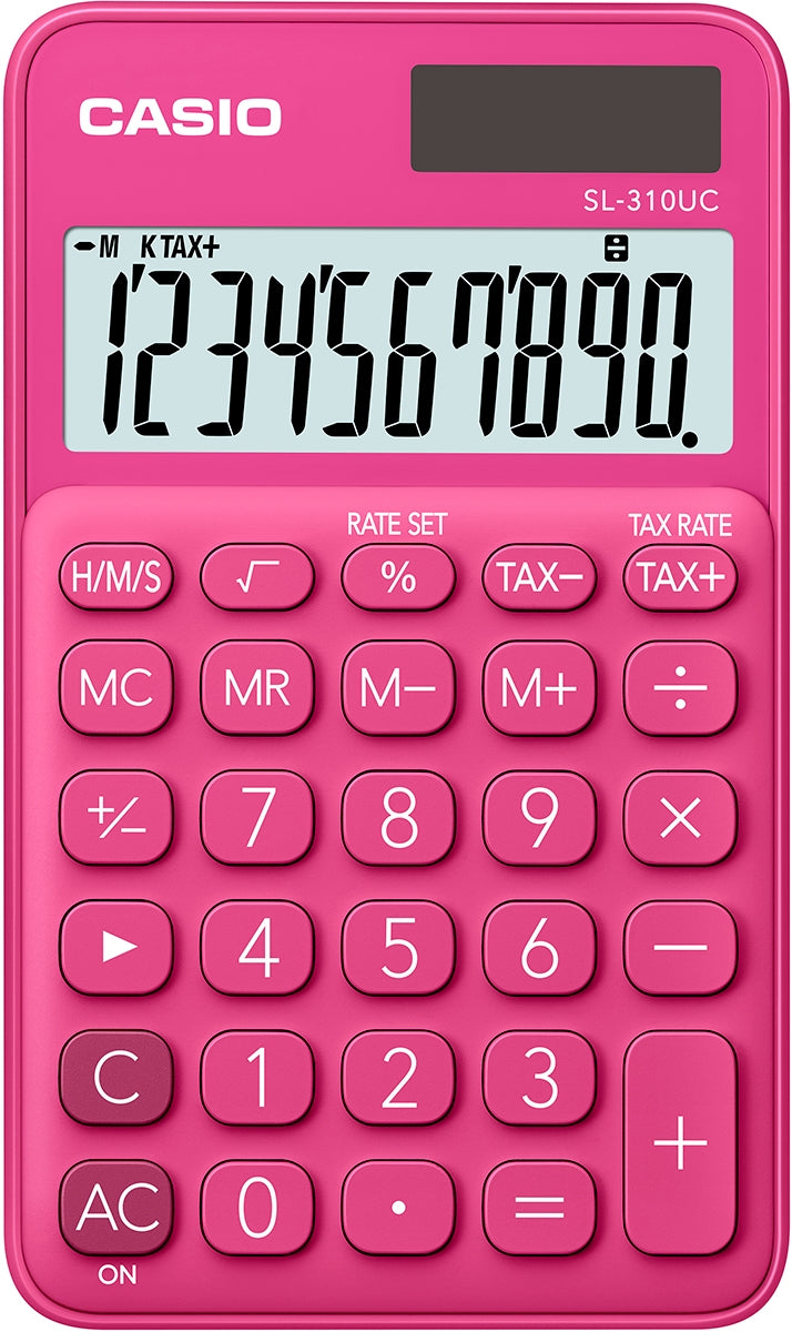 Casio Taschenrechner SL-310UC – 10-stellig – Solar/Batterie – Rot