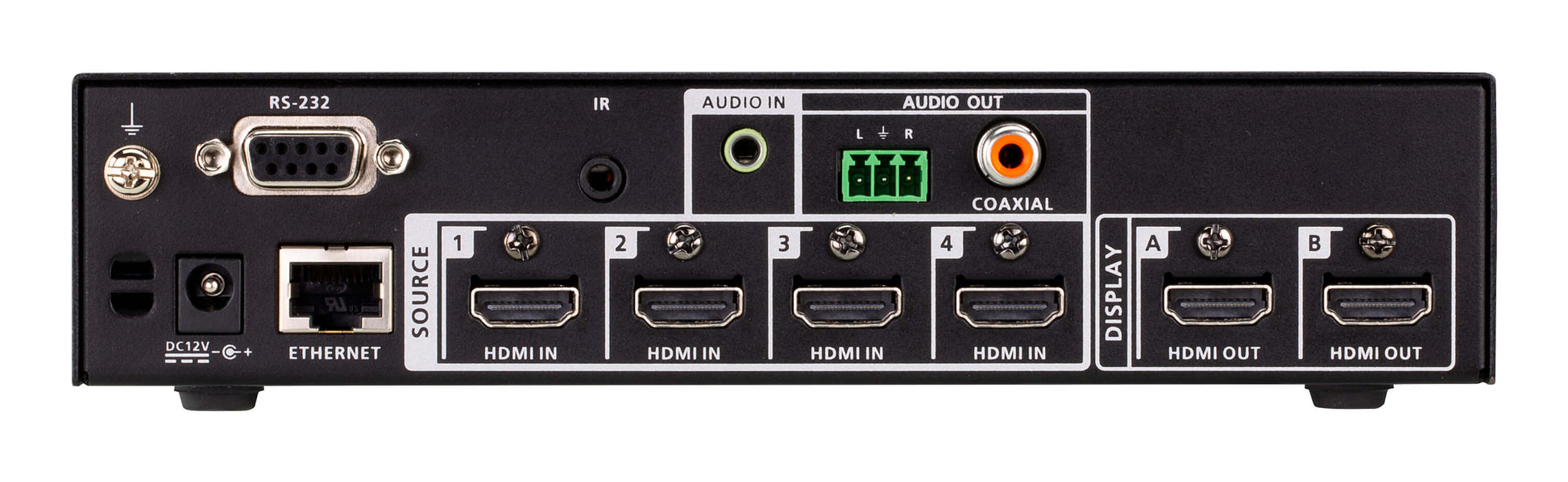 ATEN VP2420 – 4×2 HDMI-Matrix, 4K60, Fronttasten, RS-232, IR-Fernbedienung