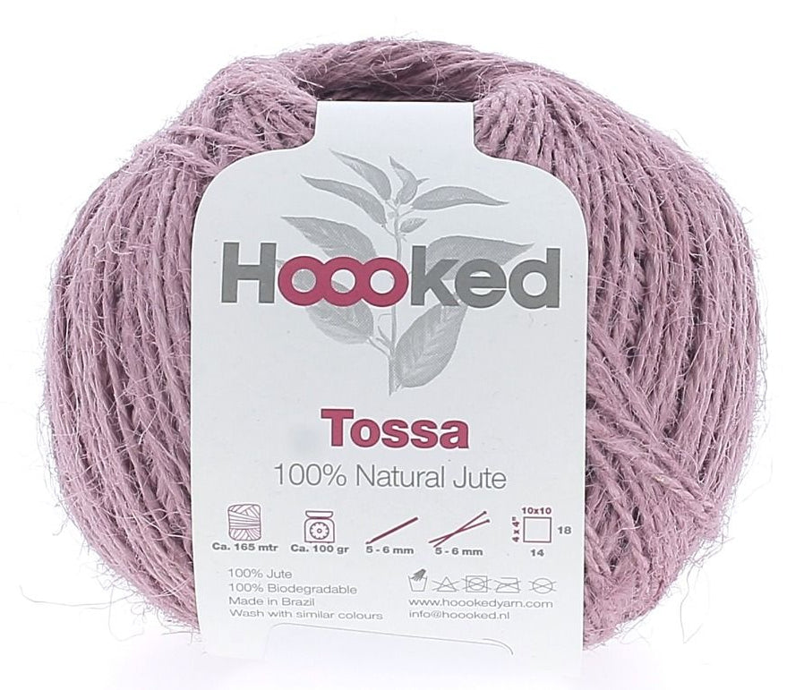 Hoooked Natur Jute Tossa Garn Rose – Jute, 100 g, 165 m, Nadel 6 mm, 1 Stk.