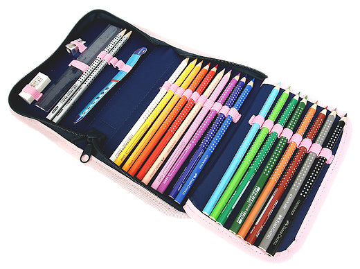 Funki Flexy-Bag Schuletui mit 2 Klappen, gefüllt, 24-teilig – Unicorn – Kunststoff – 23,0 × 14,0 × 4,0 cm