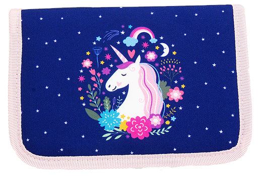 Funki Flexy-Bag Schuletui mit 2 Klappen, gefüllt, 24-teilig – Unicorn – Kunststoff – 23,0 × 14,0 × 4,0 cm