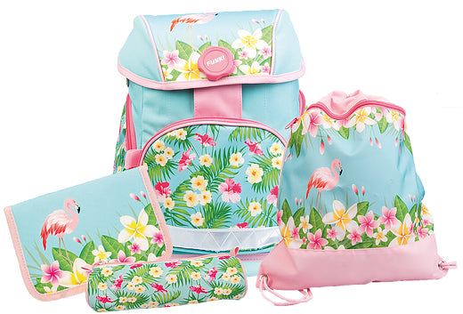 Funki Schulrucksack-Set Joy-Bag – 4-teilig – Flamingo