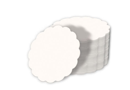 URSUS Papp-Bierdeckel Blume – Weiss – Ø 10 cm – Karton – 100 Stk – unbedruckt
