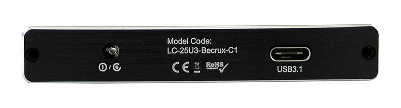 LC-Power LC-25U3-Becrux-C1 – 1-Bay 2,5" HDD-Gehäuse – USB 3,2 Gen 2 (Typ C), für 2,5" HDD/SSD, SATA III