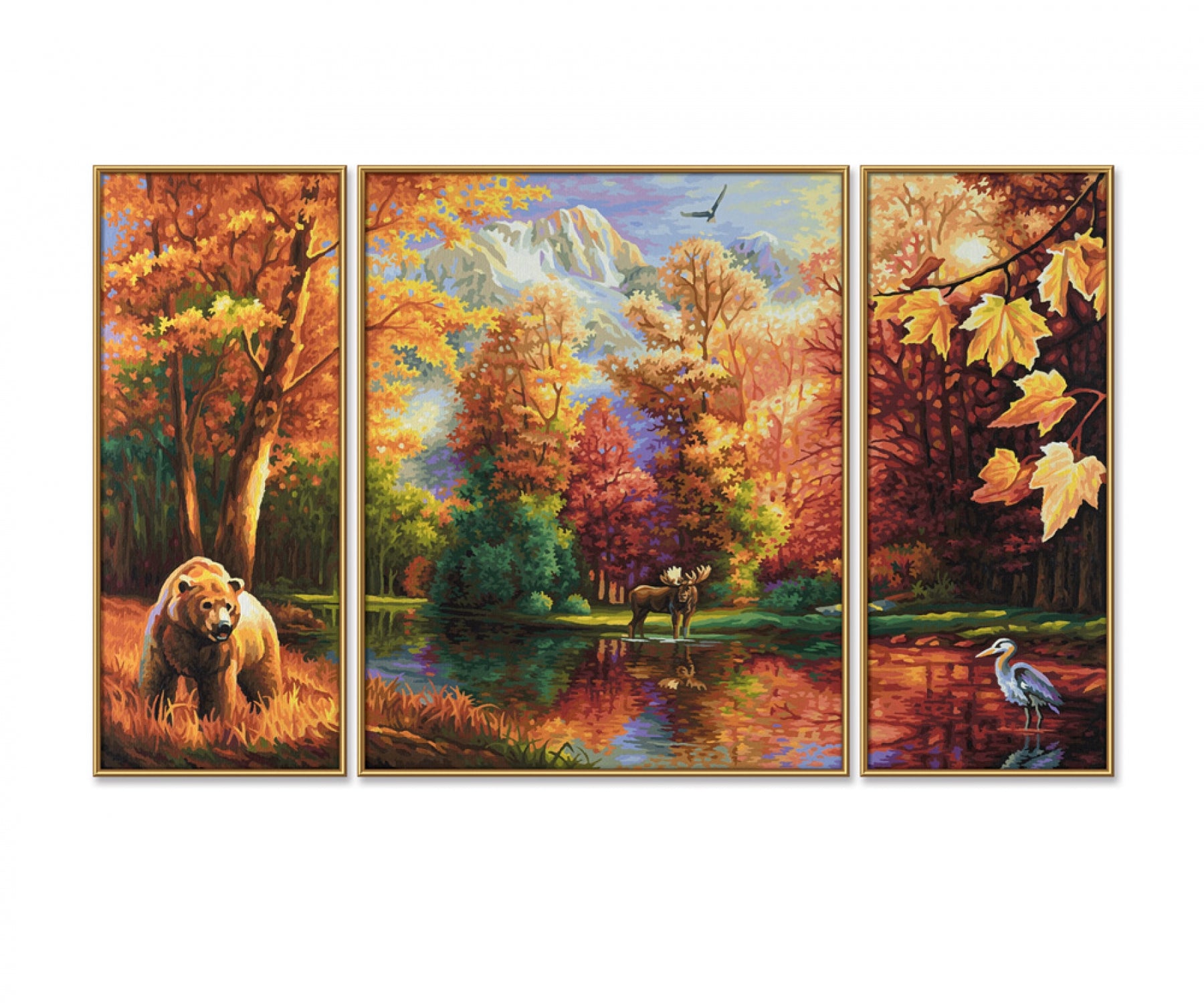 Schipper Malen-nach-Zahlen-Set Indian Summer (Triptychon) – 3-teilig, 40 × 50 cm, 20 × 50 cm – ab 8 Jahren
