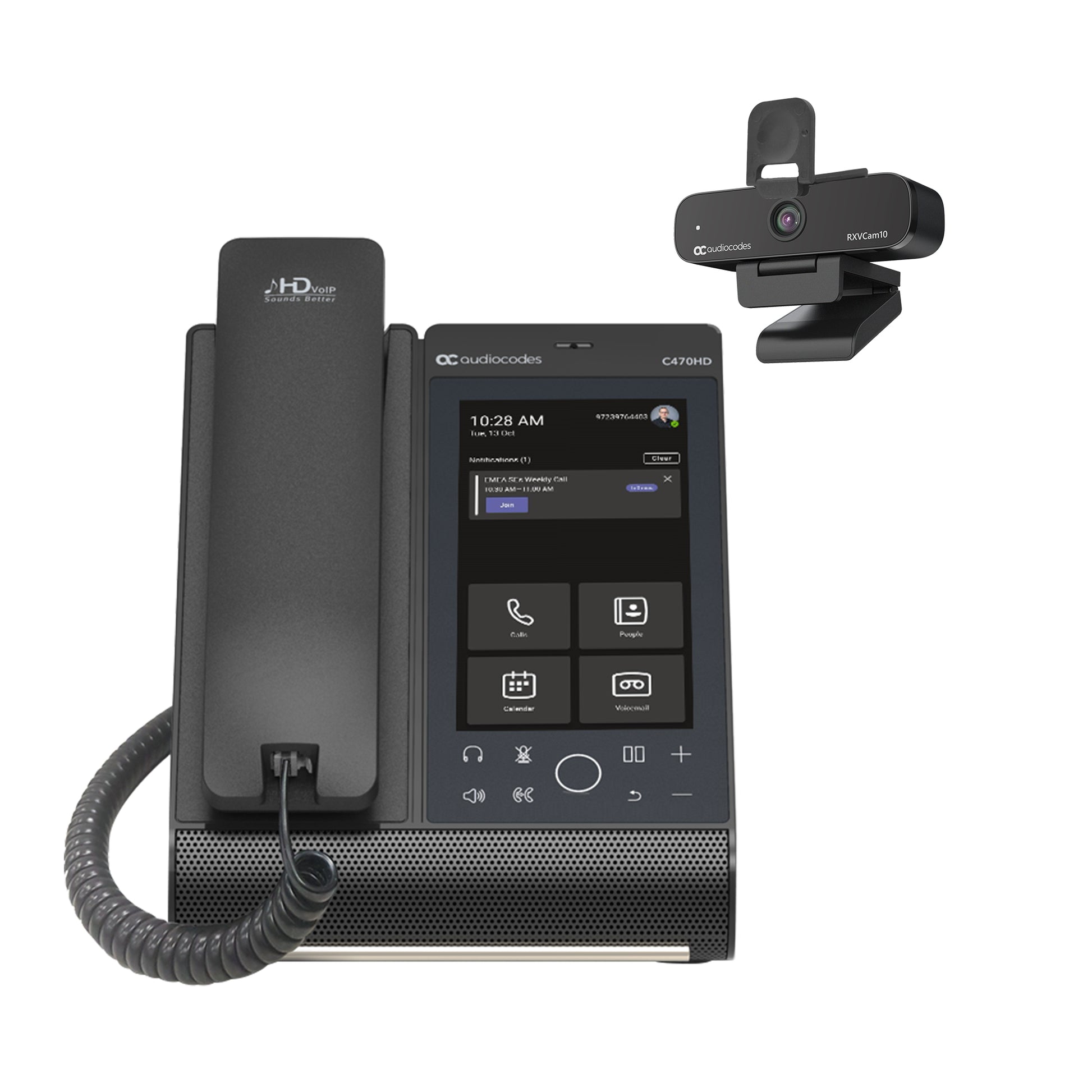 AudioCodes C470HD – IP-Konferenztelefon, Collaboration Kit mit Kamera, für Microsoft Teams