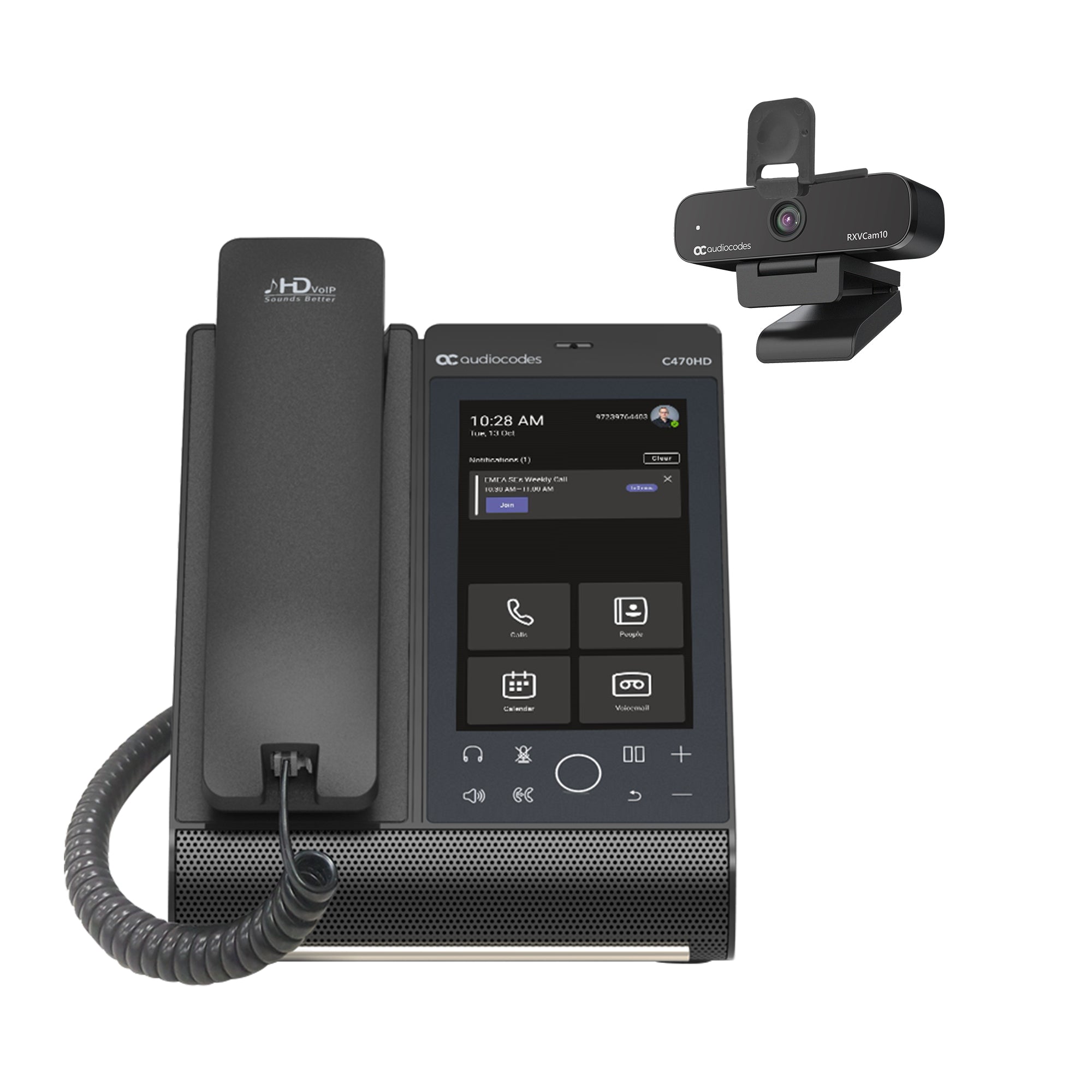 AudioCodes C470HD – IP-Konferenztelefon, Collaboration Kit mit Kamera, für Microsoft Teams
