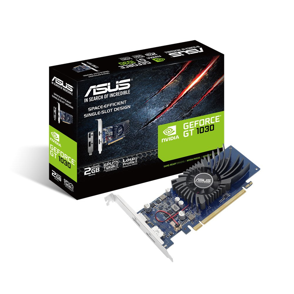 ASUS GT1030-2G-BRK – PCIe Grafikkarte – 1×HDMI, 1×DisplayPort, PCIe 3.0, 2 GB GDDR5