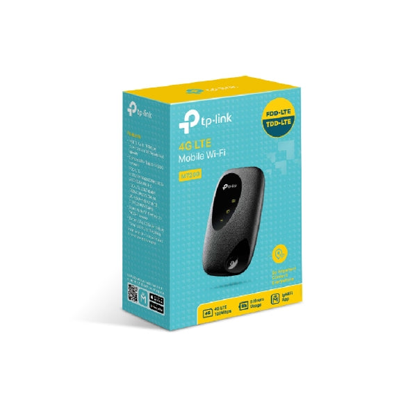 TP-Link M7200 – Mobiler LTE-Router, Wi-Fi 4, bis 300 Mbit/s, Micro-SIM, Schwarz