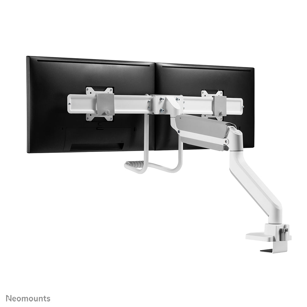 Neomounts DS75-450WH2 – Monitorarm, Dual, Tischklemme, bis 32", VESA 75 × 75/100 × 100 mm, 8 kg, weiss