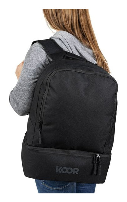 KOOR Sportrucksack F02641 – 25 l, mit Schuhfach, 600D Polyester – Schwarz, 180 × 450 × 320 mm