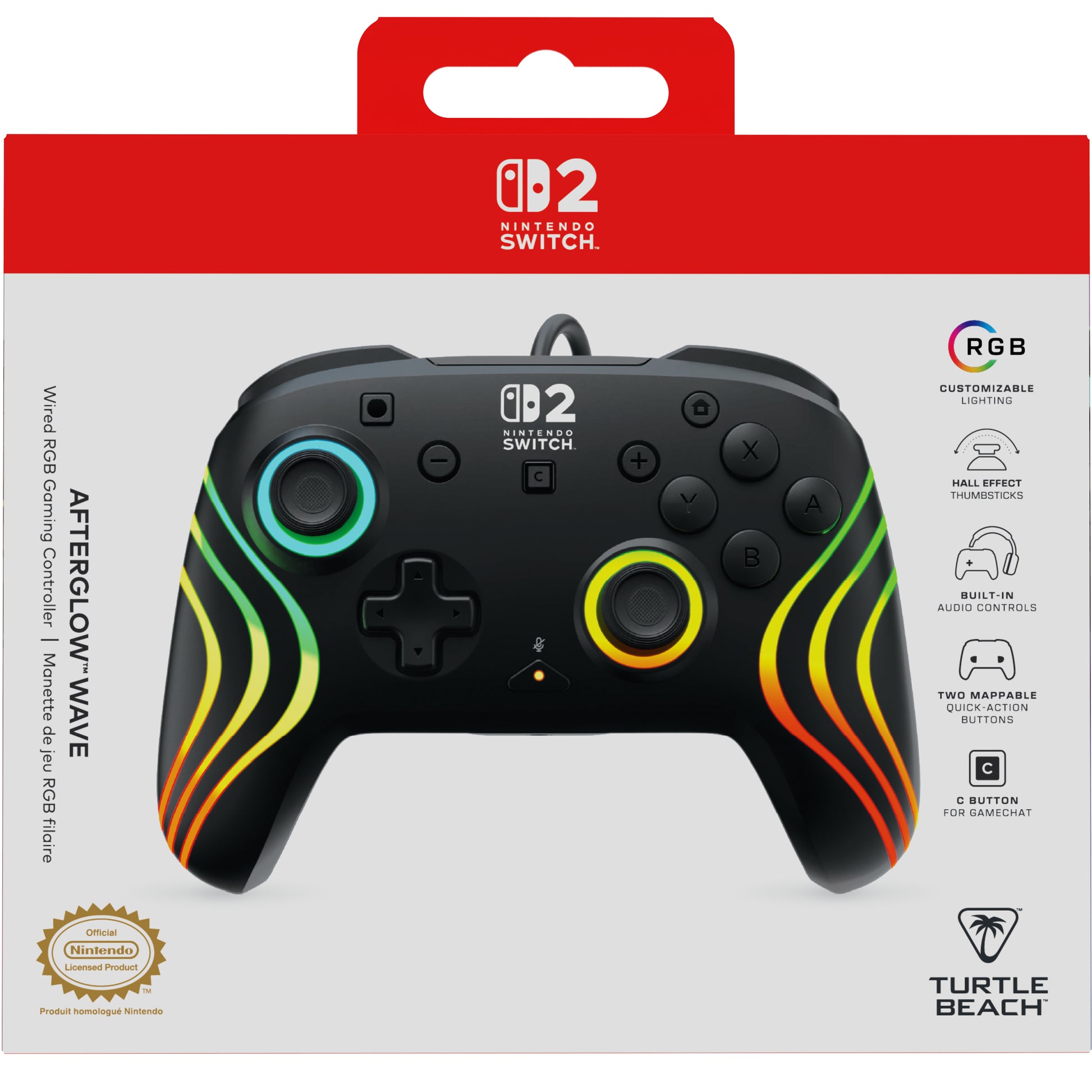 Turtle Beach Afterglow Wave – Gamepad – USB (kabelgebunden) – für Nintendo Switch, Switch 2 & Switch OLED