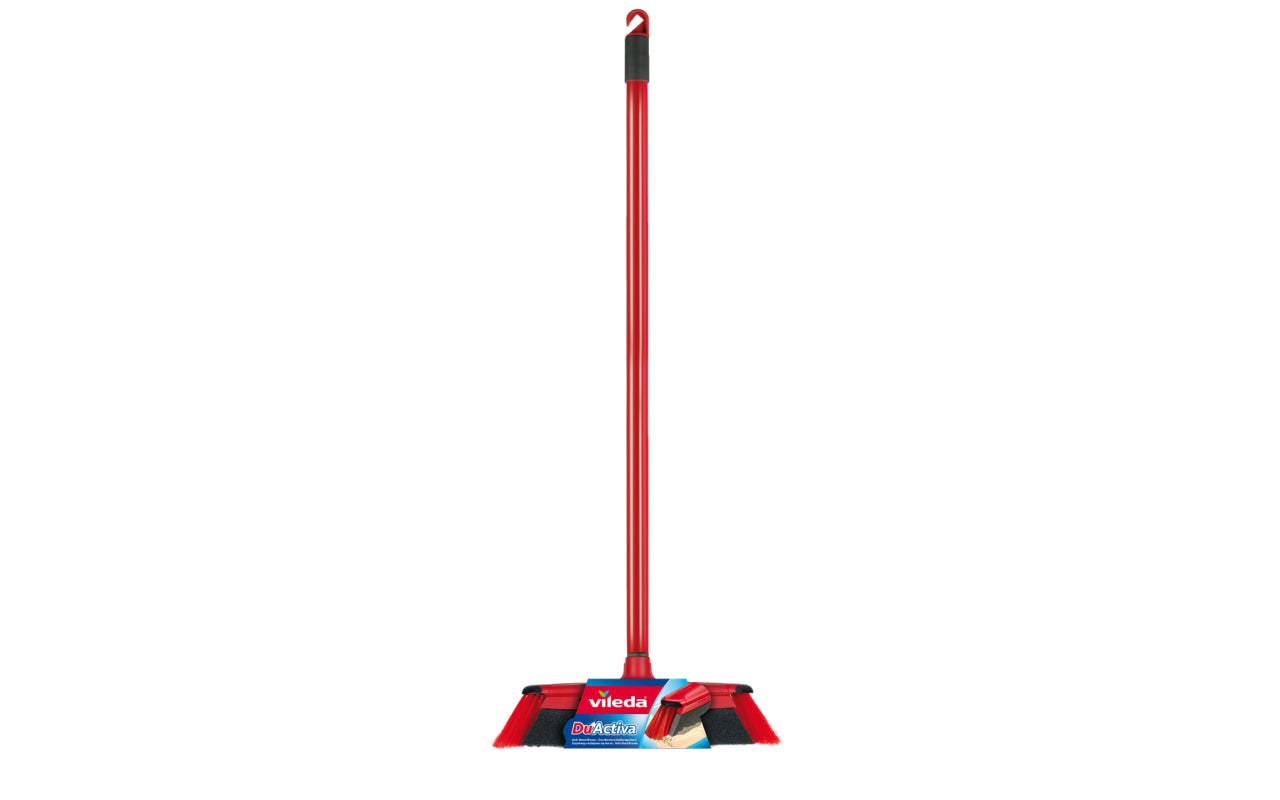 Vileda Besen Superfeger Du-Activa – Teleskopstiel 75–130 cm, Recycling-PET, Rot
