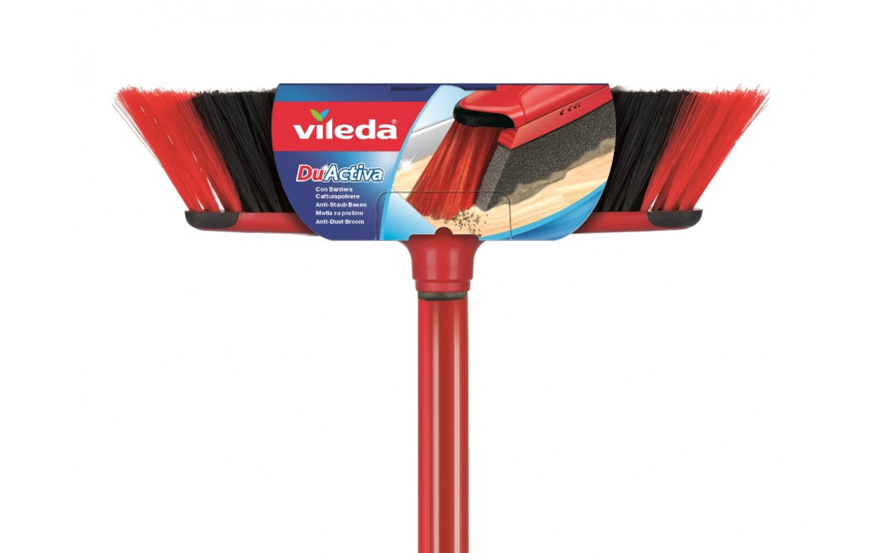Vileda Besen Superfeger Du-Activa – Teleskopstiel 75–130 cm, Recycling-PET, Rot
