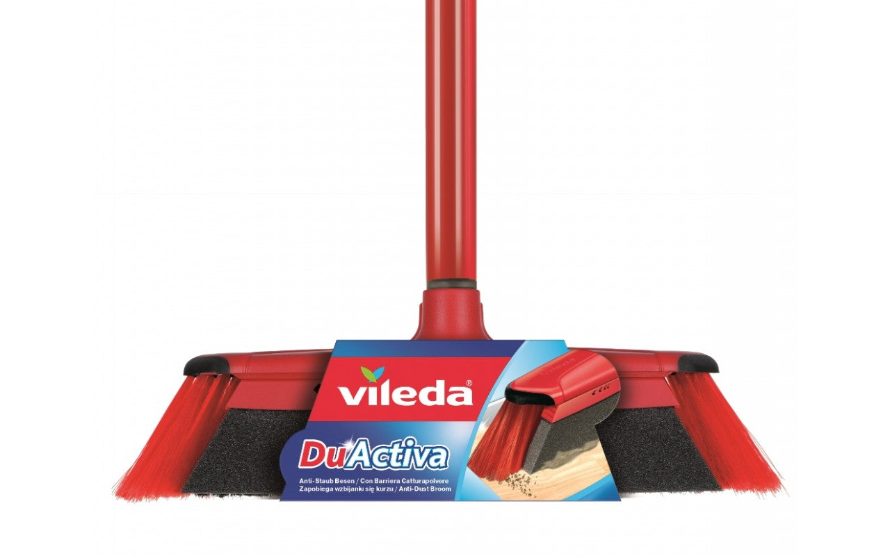 Vileda Besen Superfeger Du-Activa – Teleskopstiel 75–130 cm, Recycling-PET, Rot