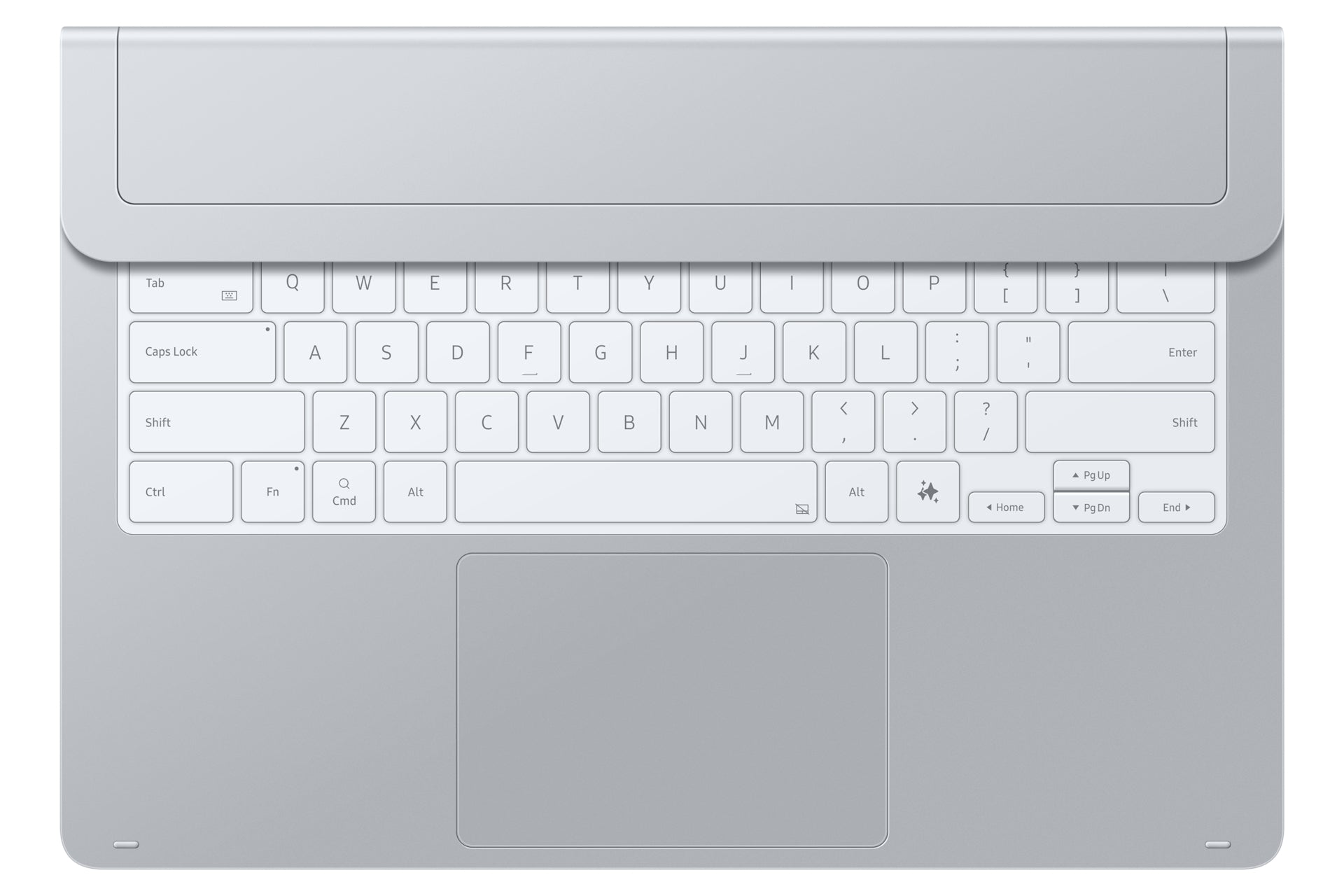 Samsung Tastatur-Case für Galaxy Tab S11 Ultra – Pogo-Pin, QWERTZ (CH), mit Trackpad – Silber