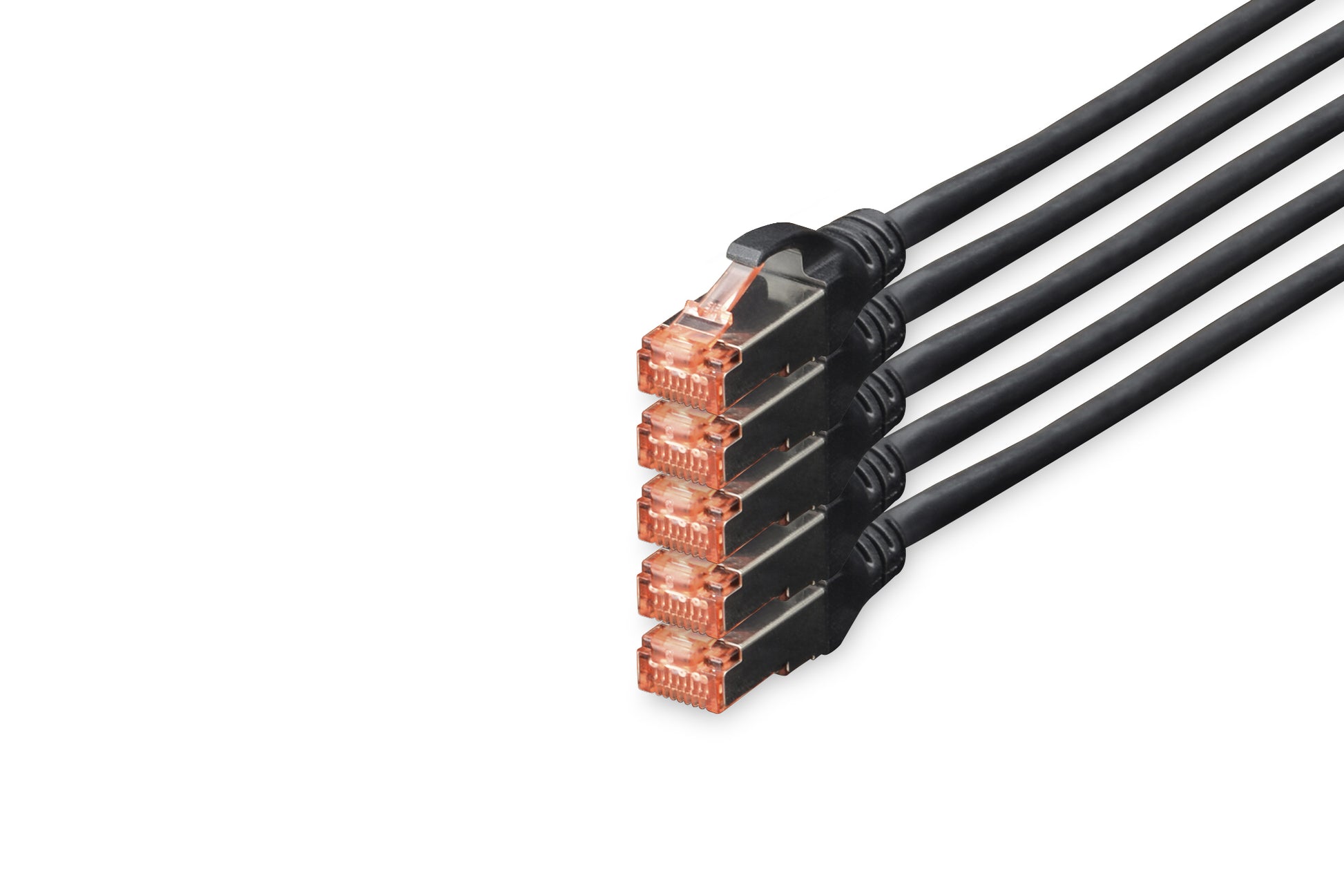 Digitus Patchkabel – Cat6 S/FTP, 10 m, Schwarz, LSZH, 5er, RJ-45