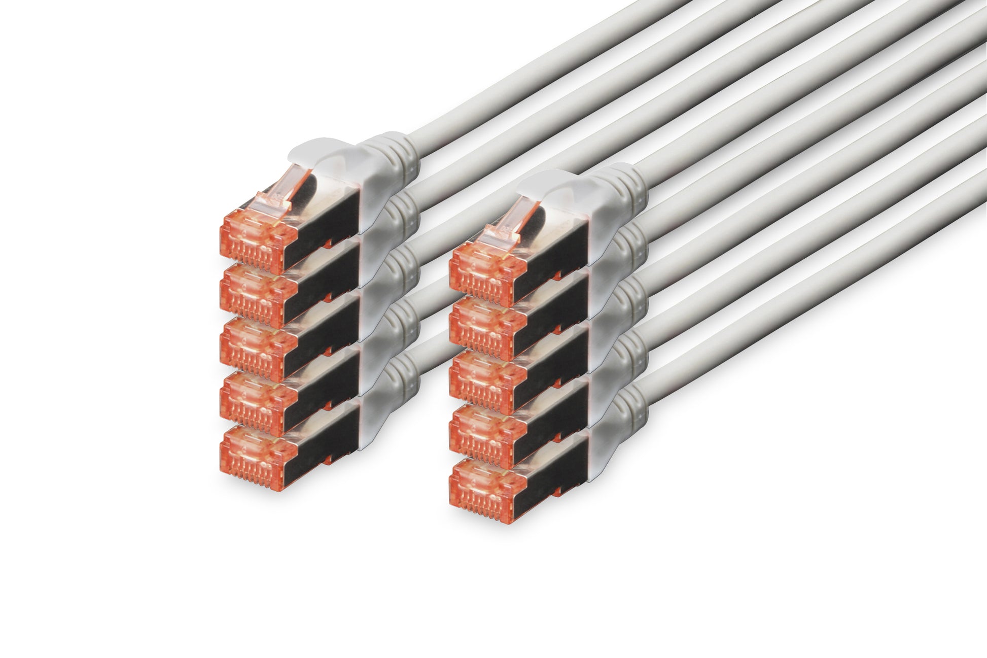 Digitus CAT6 Patchkabel – 1 m, LSZH, geschirmt – 10 Stk.