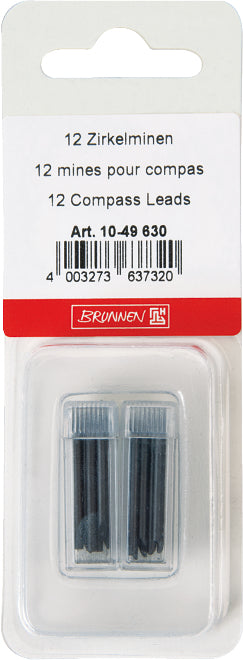 Brunnen Zirkelminen – Ø 2 mm, 2 Dosen à 6 Stück, schwarz