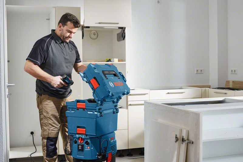 Bosch Professional L-BOXX 136 Systemkoffer – leer, Klickverschluss, blau/rot, ABS, B 442 × H 151 × T 357 mm