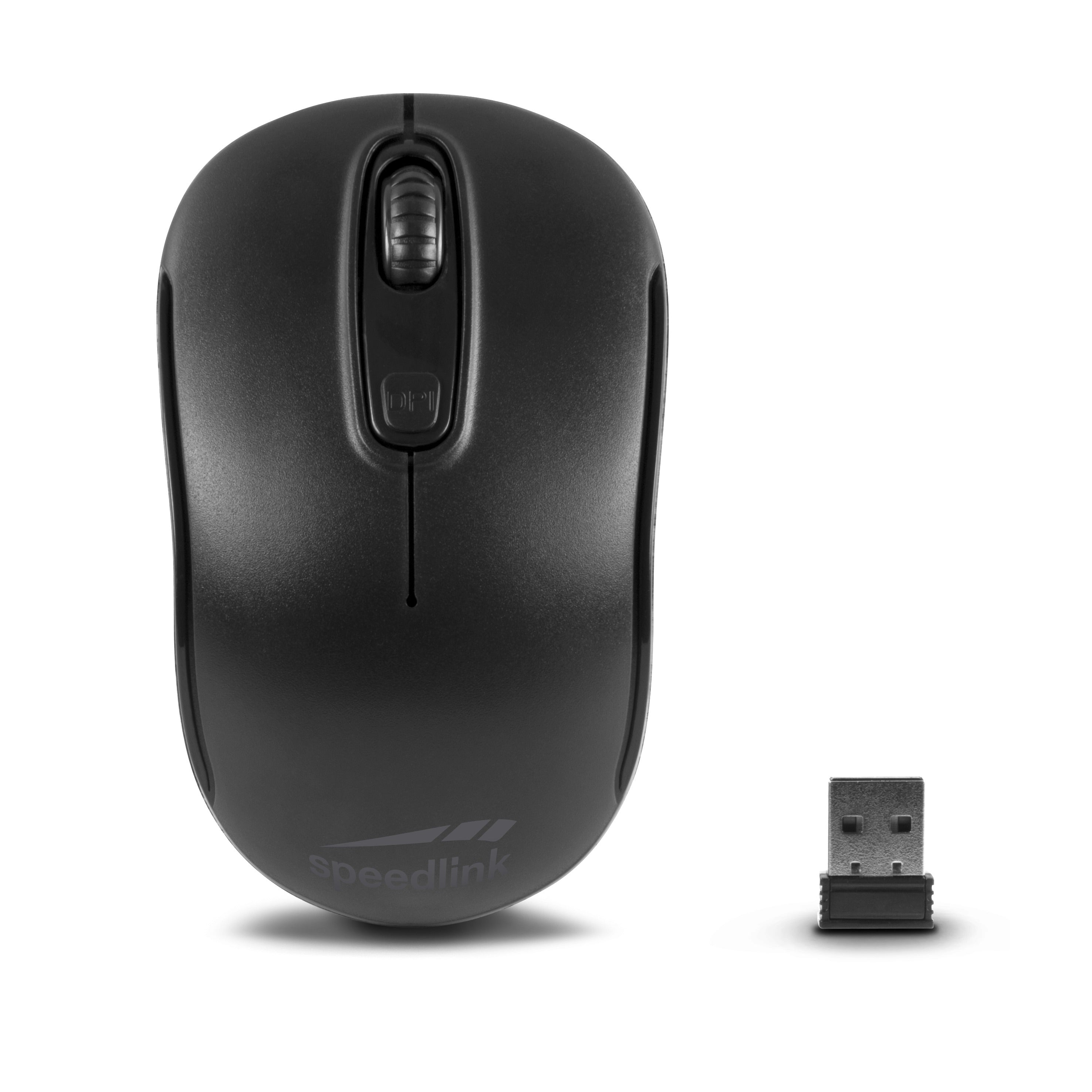 SPEEDLINK Ceptica – Maus – Kabellos (2,4 GHz), 1600 DPI, beidhändig, Schwarz