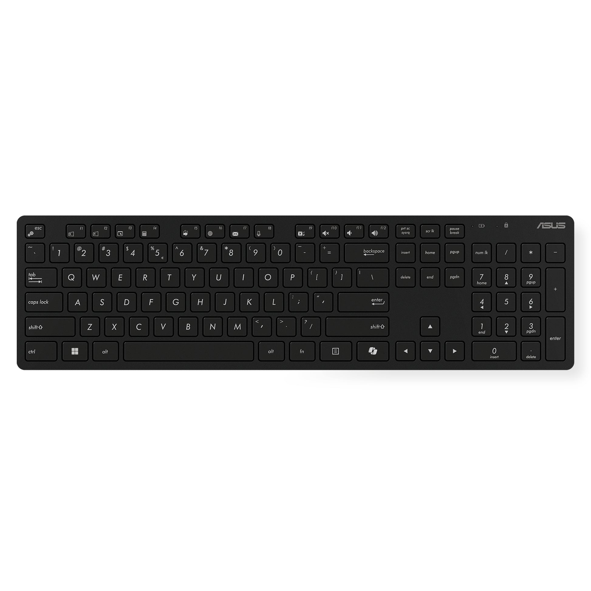 ASUS W5000 – Tastatur-Maus-Set – 2,4 GHz (Empfänger) – Optischer Schlüsselschalter – Schwarz