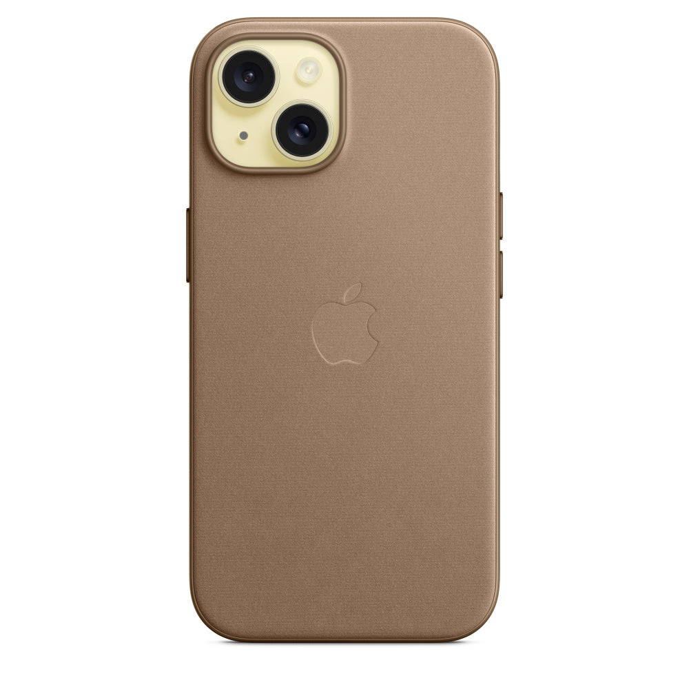 Apple Backcover FineWoven – für Apple iPhone 15 – Taupe – Feintwill – MagSafe-kompatibel