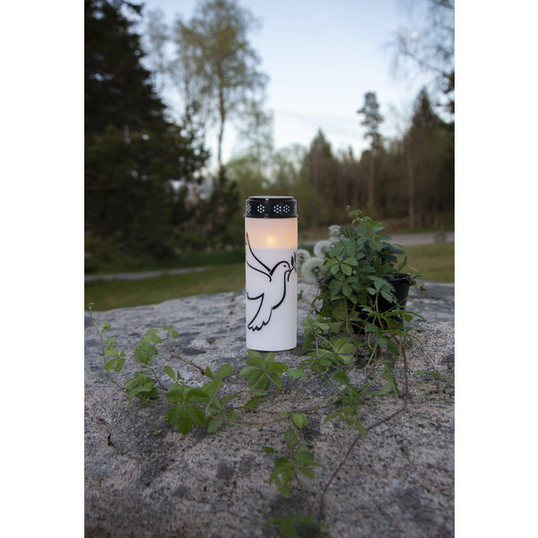 Star Trading Dekorative Aussenleuchte – Ø 7,5 cm, 0,02 W, Warmweiss – Batteriebetrieben, Timer 6/18 h, Weiss, Kunststoff