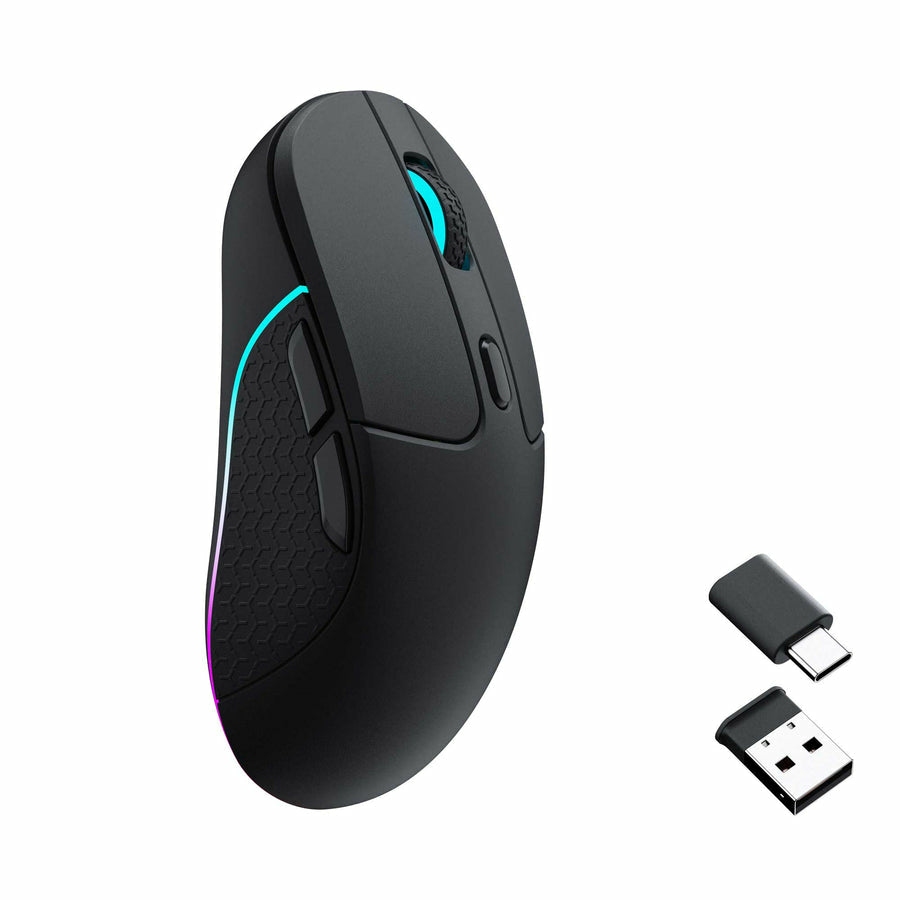 Keychron M3 – Gaming-Maus – Kabellos (Bluetooth/2,4 GHz), 26000 DPI, RGB-Beleuchtung, rechts, Schwarz