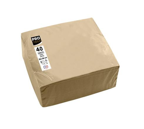 PRONAPPE PRO nappe Servietten beige – 38 × 38 cm, 2-lagig – 40 Stück