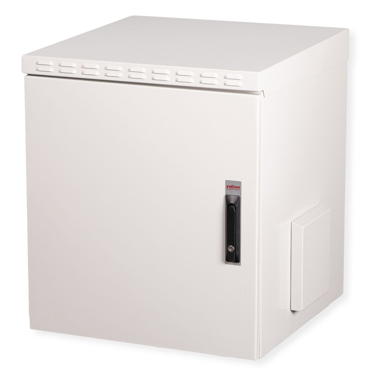 ROLINE Pro – 19" Wandverteiler 12U, IP55, abschliessbar, 600 × 600 × 713 mm, lichtgrau, Stahl