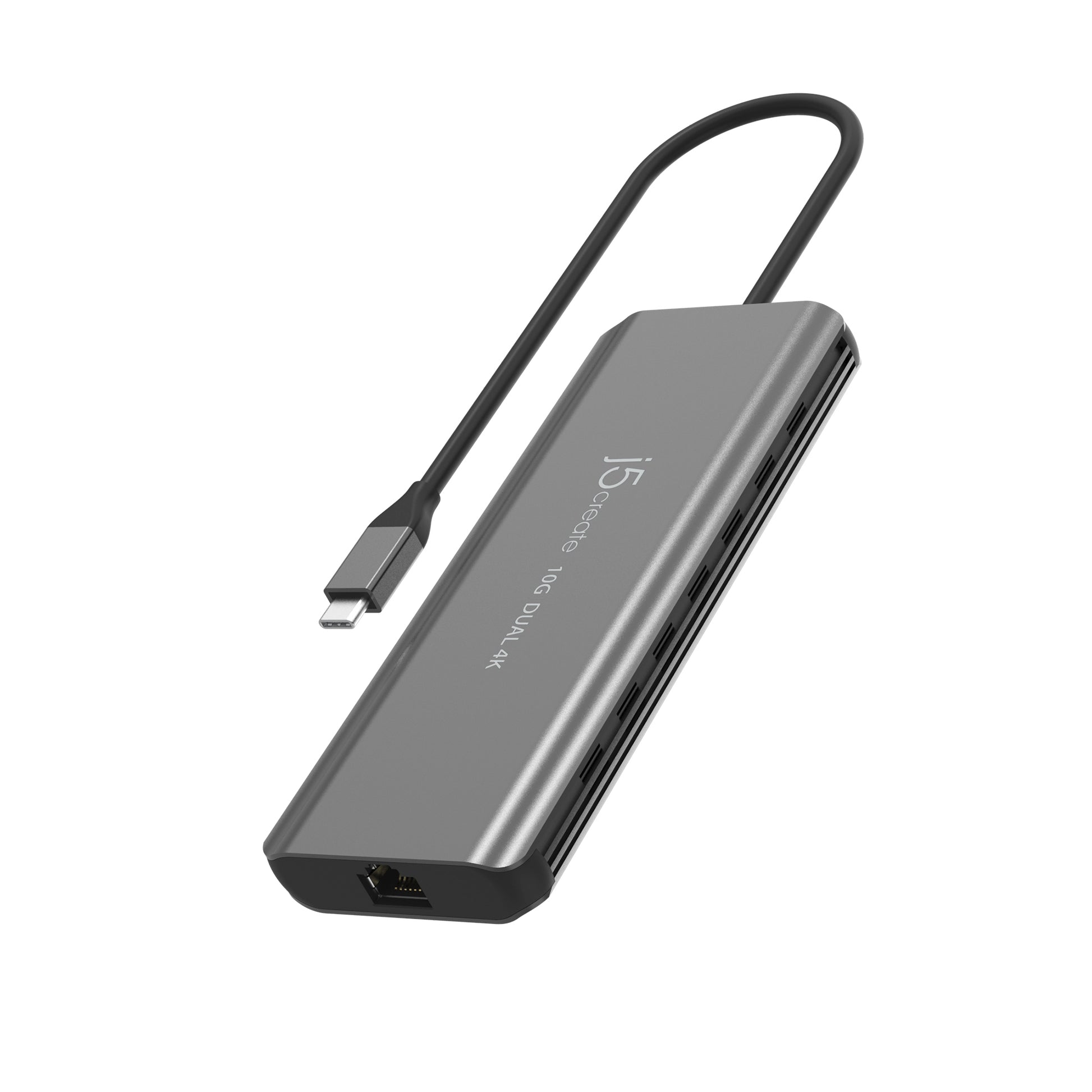 j5create JCD398-N Multiport-Adapter – USB-C, 2× HDMI, 2× USB-A, 100 W PD, GbE, 3,5 mm Audio, für Windows/Mac