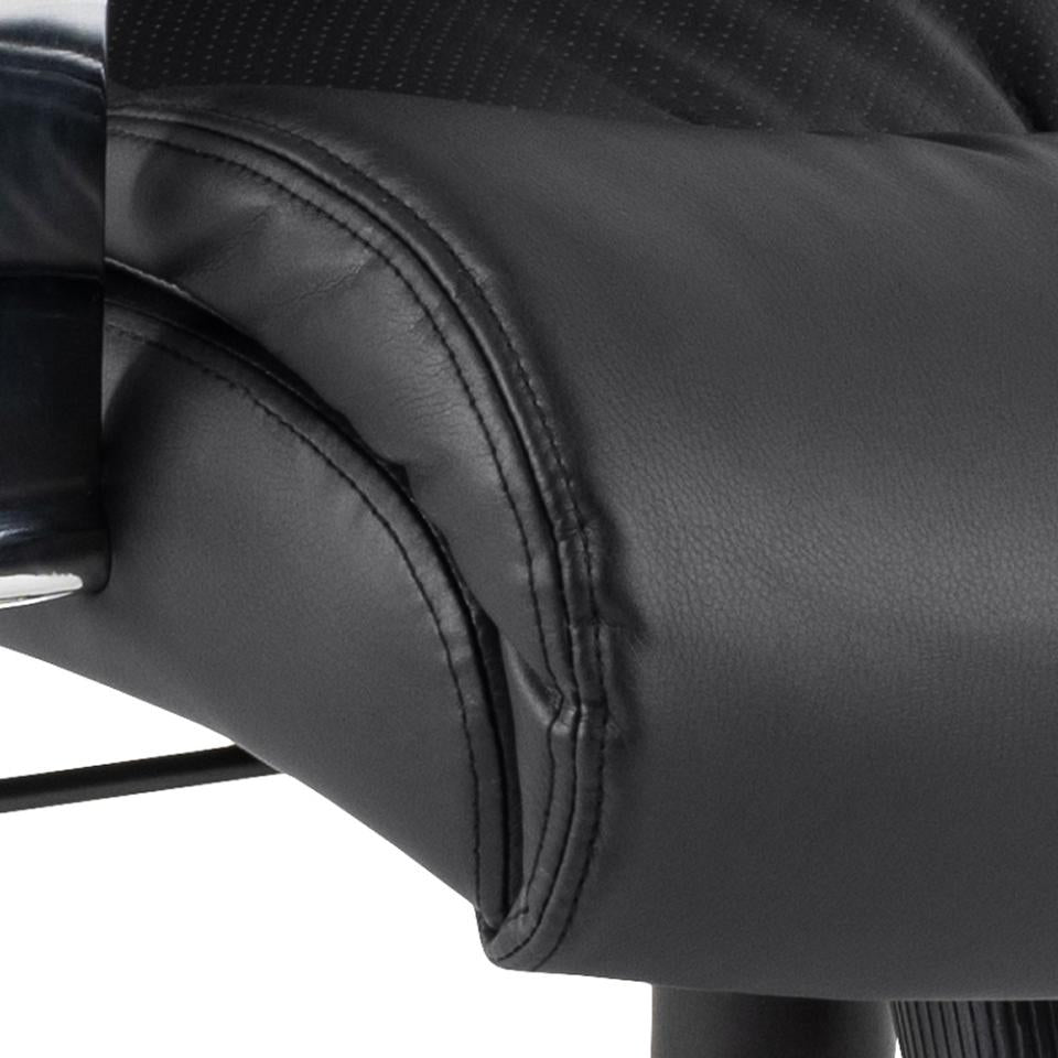Actona AC Design Bürostuhl Benson – Kunstleder, Metallgestell, Schwarz