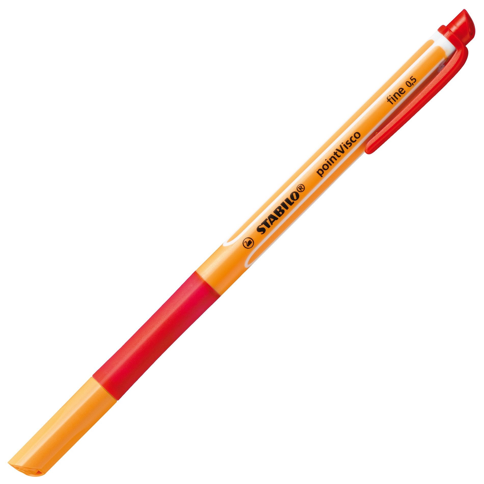 STABILO pointVisco Gelschreiber – rot, 0,5 mm, schnelltrocknend, Kappe