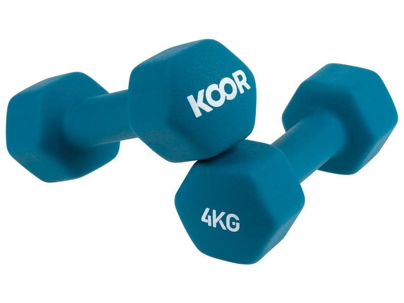KOOR Kurzhantel-Set – 4 kg – 2-teilig – Eisenguss