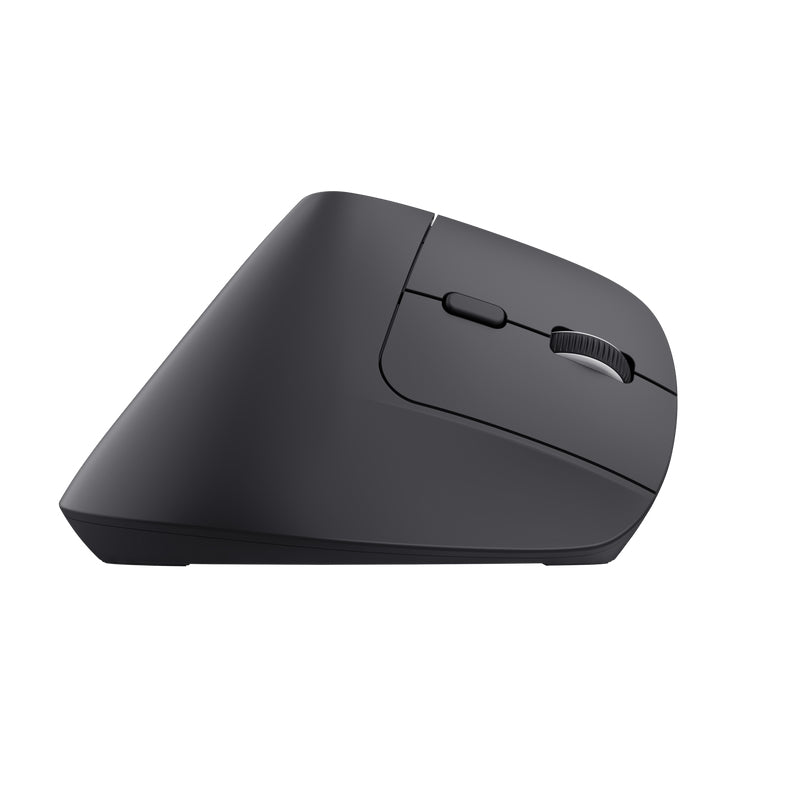 Trust Bayo+ Ergonomische Maus – kabellos, Bluetooth + 2,4 GHz (USB-A), 2'400 dpi, 6 Tasten, für Rechtshänder