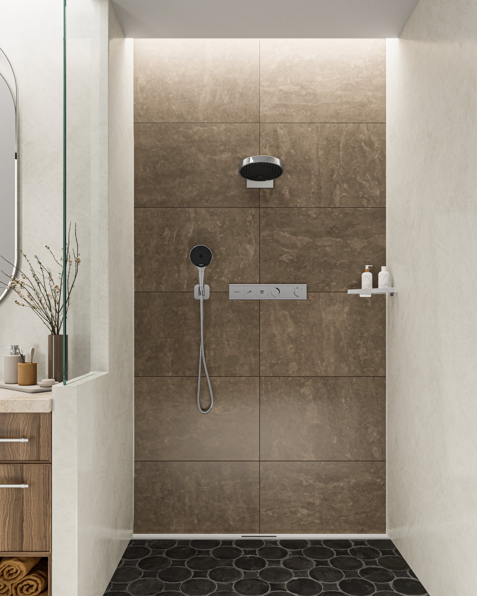 Hansgrohe Rainfinity Handbrause 130 – Ø13 cm, Metall, 3 Strahlarten, Chrom