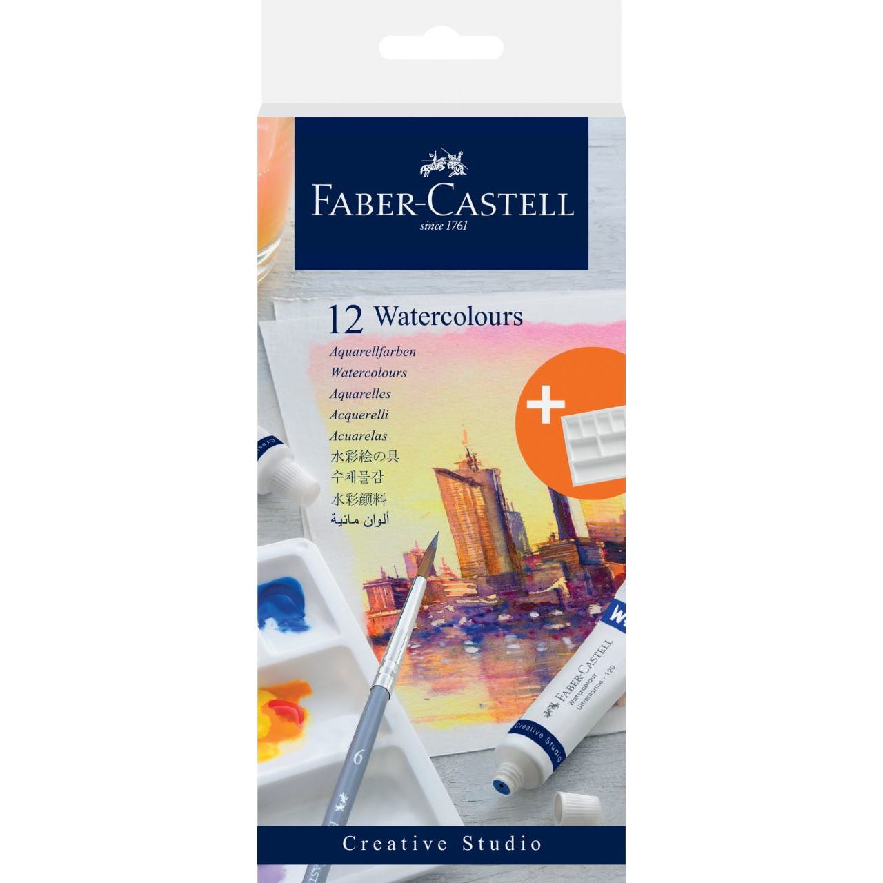 Faber-Castell Aquarellfarbe – Mehrfarbig – 12 Farben, 12×9 ml (108 ml)