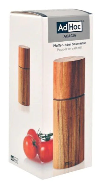 AdHoc Salz-/Pfeffermühle Ø 5 × 14 cm, Akazienholz/Edelstahl, Braun