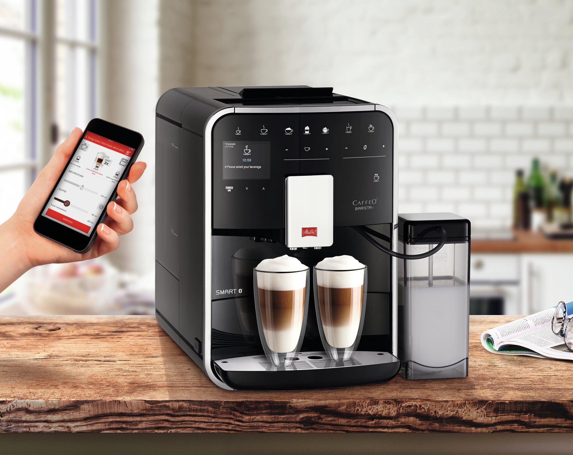 Melitta Barista Smart Kaffeevollautomat – 15 bar, 1,8 l, 270 g, 12 Tassen, Keramik-Mahlwerk, Schwarz