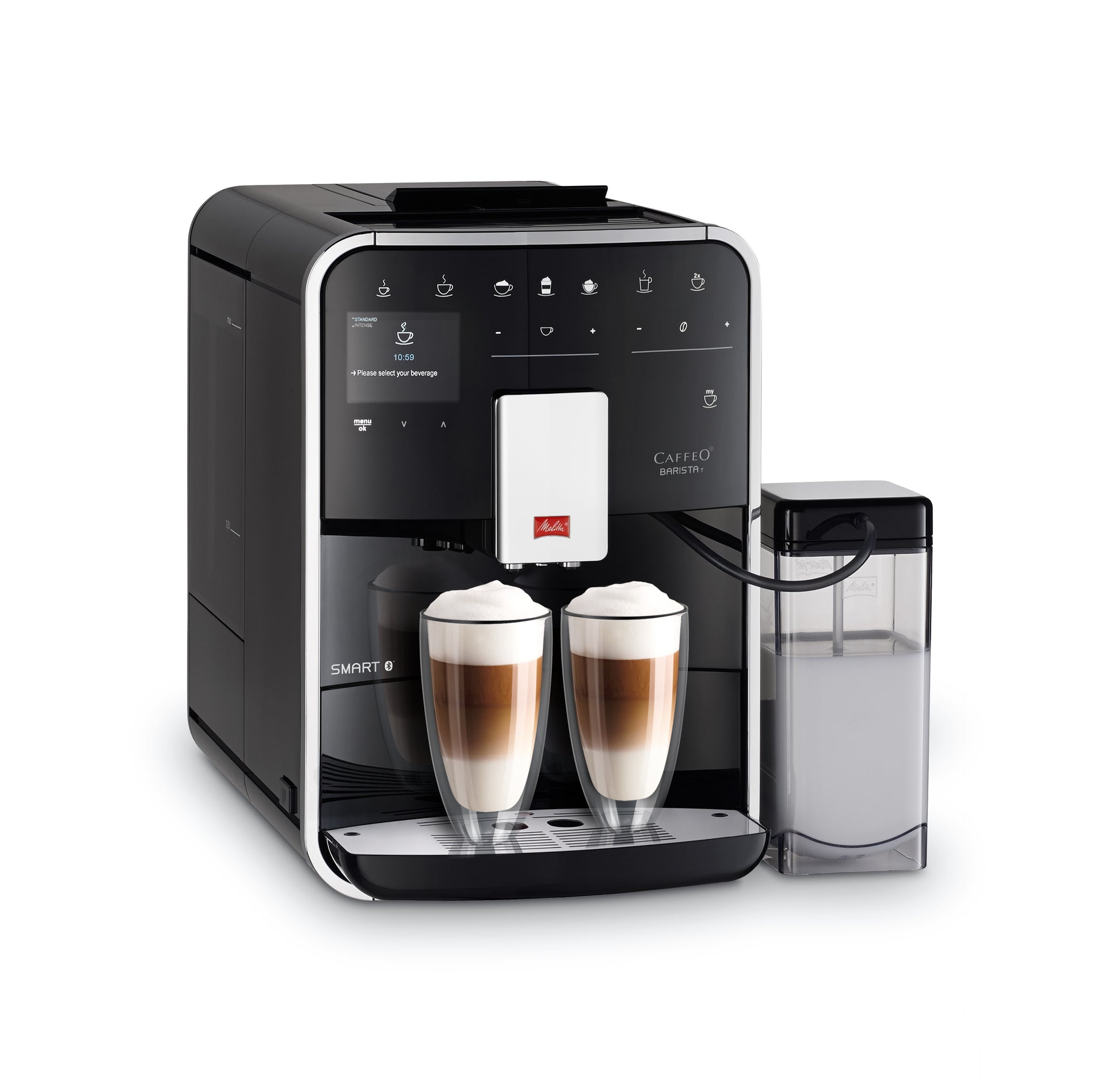 Melitta Barista Smart Kaffeevollautomat – 15 bar, 1,8 l, 270 g, 12 Tassen, Keramik-Mahlwerk, Schwarz