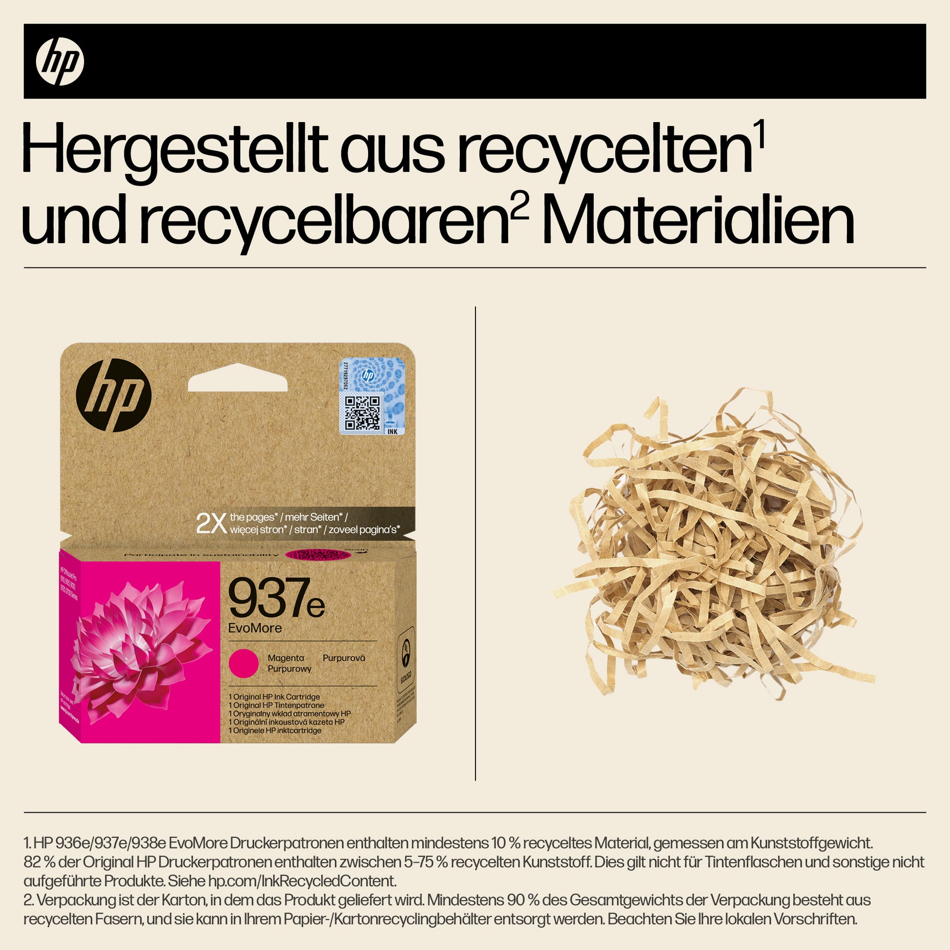 HP 937EXL Evomore Magenta Tintenpatrone (Original) – 1'650 Seiten – für 937E