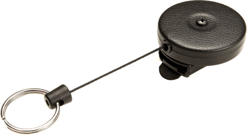 Rieffel Schlüsselanhänger KB 484 – Auszugsschnur 120 cm, mit Gürtelclip, Kevlar, Schwarz
