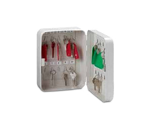 Rieffel VT-SK 20 – Schlüsselkasten für 20 Schlüssel, Zylinderschloss, Stahlblech, Grau, 160 × 80 × 200 mm