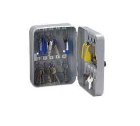 Rieffel VT-SK20Z – Schlüsselkasten, für 20 Schlüssel, Zahlenschloss, Stahlblech, Silber, 160 × 80 × 200 mm